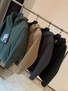 Thick Warm Double-Sided Fleece Hoodie Jacket for Couples Womens Style Winter Outerwear Casual Versatile Other Material