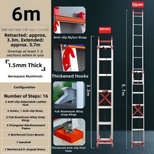 Heavy-duty Aluminum Telescopic Ladder