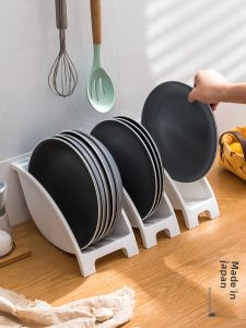 Kitchen Plastic Bowl Plate Rack Stand Utensil Storage Organizer Spice Supplies Storage Box Floor-Mounted Dish Storage Shelf
