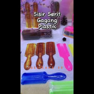 Sisir Serit Kutu Rambut Gagang Plastik Warna-Warni