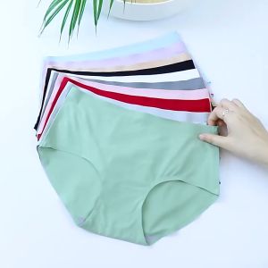 【⏰Wholesale】6 Pcs Ice Silk Seamless Panty Breathable Womens Soen Underwear Plus Size Panties M-2XL