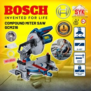 SYK BOSCH GCM216 8" Professional Compound Miter Saw Mesin Gergaji Bulat Kompaun 1300W (0601B330L0)