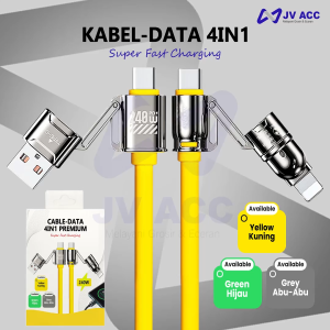 NANVAN NVN-KD65 KABEL DATA CHARGER SUPER FAST CHARGING 240W SILICON 4IN1 FOR MICRO USB / TYPE C / IPHONE