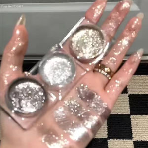 Dorisna Glitter Eyeshadow Gel Bright Shimmer Chrome Eyeshadow Metallic Dark Silver Wet Eyes Shadow Highlighter Pigments Cosmetics