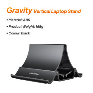 Cabletime | CABLETIME Vertical Laptop Stand for MacBook Air/Pro Non-Slip Silicone Gravity Holder for IPhone17/16 iPad Air/Pro Table