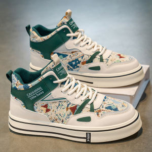 High-Top Mens Shoes Casual Waterproof Sports Thick Bottom Heightening White Shoes Autumn Trend Youth Fashion Korean Style