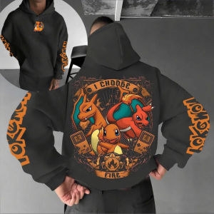 Pokemon Animation Derivatives Mens and Womens Summer Fashion Oversize Hoodie and Sweatpants Popular