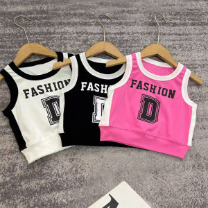 Girls Sleeveless Vest Summer Clothes Childrens Outfit Street Dance Base Shirt Thin T-shirt for 2-10 Years Old Girls