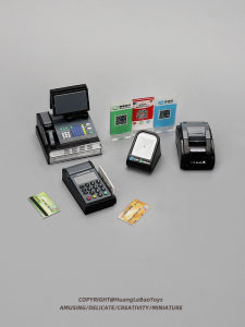 Miniature Pos เครื่องบันทึกเงินสดรุ่นร้านสะดวกซื้อฉากช้อปปิ้งจําลอง Playhouse ของเล่นเด็กพลาสติกชุดประกอบ