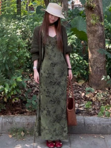 LIRUSHAN | French Style Green Spring Flower Dress