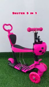 Scooter Anak 5 in 1 Otoped Duduk / Skuter Anak 3 Roda Ban karet