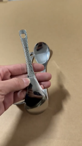 FH-C1414 Sendok Bebek Stainless Alat Makan Gagang Ukir / Sendok Kuah Serbaguna / Sendok Makan