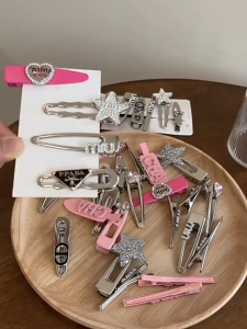 【VanHariacc】Kẹp tóc ngôi sao Y2K mới cho nữ kẹp tóc mái bên hông kẹp tóc thẳng kim loại Dopamine ngọt ngào mát mẻ