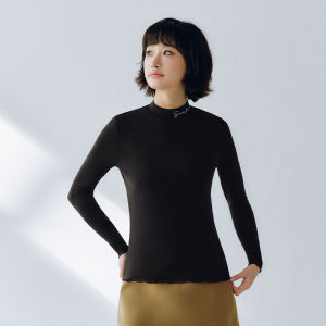 THREEGUN | Warm Base Layer Shirt For Women With Coconut Oil Beauty Skin Care Small High Collar Youthful Style Inner Wear Winter Fashion