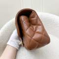 (Brand new) Chanel 23A Mini Rectangle Flap with Crystals Top Handle in Cognac Brown Lambskin and LGHW. 