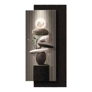 Modern Minimalist Entrance Decorative Painting Stone Good Luck Corridor Passage Wall Art Light New Model Unframed Home Decor