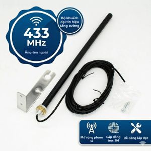 Điều Khiển Từ Xa Cửa Gara Đa Năng 433 MHz Với Ăng-ten Bên Ngoài Tăng Cường Tín Hiệu Cáp 3M - Ăng-ten RF Để Tăng Cường Phạm Vi Phủ Sóng
