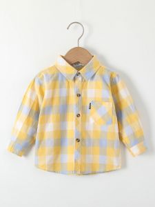 Cotton Long-sleeve Checked Boys Shirt