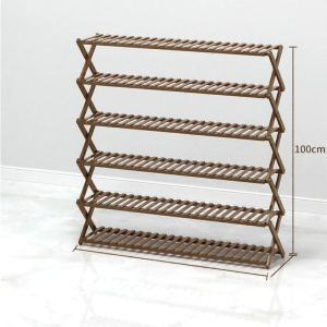 Multi-level Folding Bamboo Shoe Rack