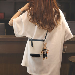 Mobile phone bag womens crossbody bag canvas bucket bag bags high-end and lightweight small bag