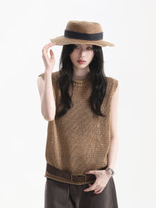 Áo Dạ Quần Vintage Thêu Ren Xuyên Thấu Không Tay