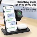 Đế Sạc Không Dây Có Thể Gập Lại 3 Trong 1 Cho iPhone 15/14/13/12/11 IWatch AirPods Trạm Sạc Nhanh Với Giá Đỡ Điện Thoại Loại C. 