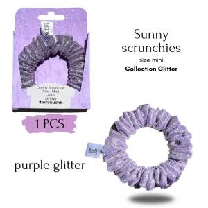 ยางรัดผม sunny scrunchies collection purple glitter ผ้ากลิตเตอร์ วิ้งๆสะท้อนแสง ไม่กินผม