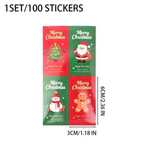 500Pcs Holiday Sealing Label Stickers 3cm x 6cm Self Adhesive Christmas Tree Snowflake Design for Gift Wrapping Envelope