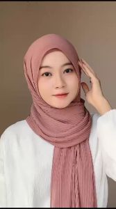 Pashmina Plisket Full PART 4 Ceruty Babydoll Tanpa Garis Tengah - Pleated Shawl