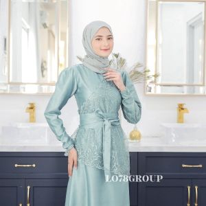 Saukia Dress Brukat Mewah & Gamis Fashion Seragam Pesta Jumbo