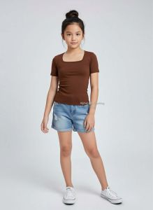 Squareneck Blouse | 8 to 10 years | Double Lining Front | Cotton Spandex Fabric | Alphamale Clothing Shop