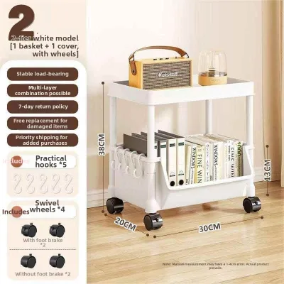 TENGYAGAO | Multifunctional Narrow Children Bookshelf with Wheels and Multi-tier Storage