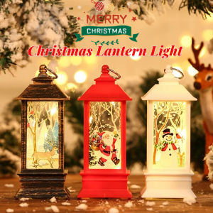 Christmas Flame Lantern Snowman Xmas LED Luminous Ornament Candlestick Lamp Christmas Decor For Home Navidad Gifts Props