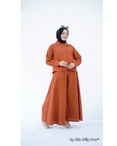 Pijar - Zhairin One Set 2in1 Setelan Blus Dan Celana Kulot Wanita Matt Linen Arabian
