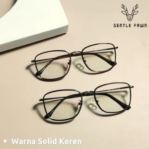 Gentle Fawn Kacamata Antiradiasi Blueray Sinar Biru Gadget/TV/Komputer Style Kotak Bahan TR90+METAL Bisa Minus Photocromic Bluecromic 11081