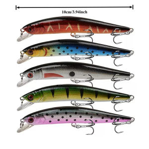 5PCS premium outdoor fishing bait set including submerged minnow trout bait crank bait bass hook and swing gear accessories