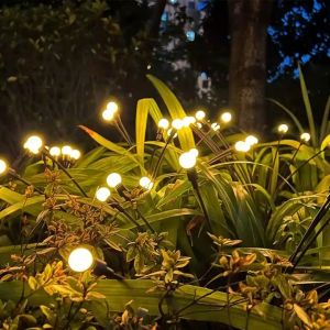 Đèn LED đom đóm năng lượng mặt trời trang trí vườn hoa sân vườn chậu cây