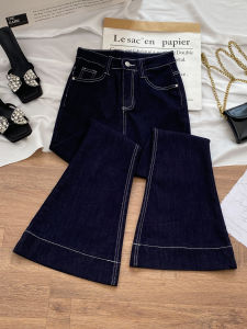 High Waist Slim Fit Denim Blue Micro Flared Jeans Womens Style Casual Elastic Cotton Stretch Bootcut Pants Autumn 2025 New Arrival