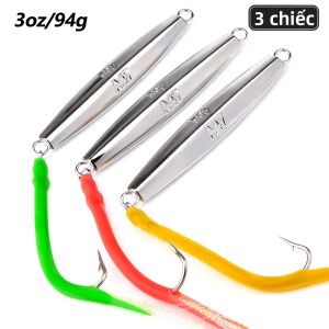 Bộ Mồi Câu Kim Loại PRO BEROS 3 Món 37g 66g 94g 126g Dành Cho Câu Xa Móc Lưỡi Câu Lông Vũ Câu Cá Ngừ Cá Mú Câu Biển Trên Thuyền