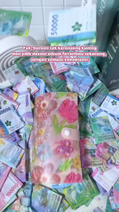 Album Menabung Polaroid 120 & 240 Slot – Dompet Mushion Organizer Anak & Dewasa Motif Bunga Kupu Buah