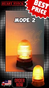 Lampu Amaran LED 12V/24V Beacon Berkelip Sama Guna JengkautForkliftLoriTrak Magnetik & Silikon 3 Mod