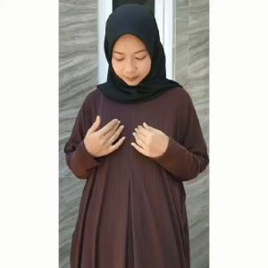 Abaya Knit RIB Batwing Turki Busui Up To XXXL | Dress ZEEVA Jumbo Terbaru Butik Simply Casual