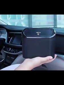 Car Trash Can With Lid Leak-proof Portable Hanging Trash Can For Vehicle Organization