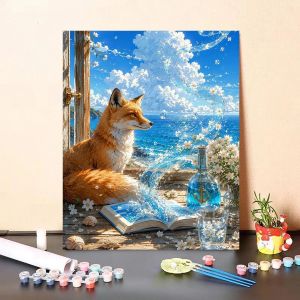 KAYOU | DIY Oil Painting By Number Animal Beach Paint By Number Oil Handpainted Acrylic Unique Gift Wall Art Home Decor