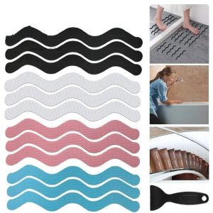 6/12/24Pcs 7.08/7.87inch  S-Shaped Anti-Slip Strips for Bathroom Floor Bathtub Stairs Non-Slip Stickers