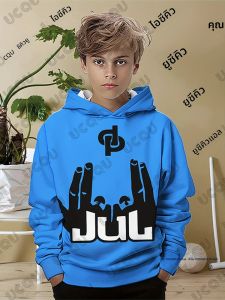 เสื้อฮู้ดดี้เด็ก/ผู้ใหญ่พิมพ์ลาย 3 มิติ รุ่น JuL Cest Pas Des Lol สำหรับฤดูใบไม้ร่วงและฤดูหนาว แขนยาว สไตล์ลำลอง