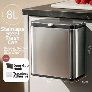 New High-end Stainless Steel Dual-layer Wall-mounted Kitchen Trash Bin