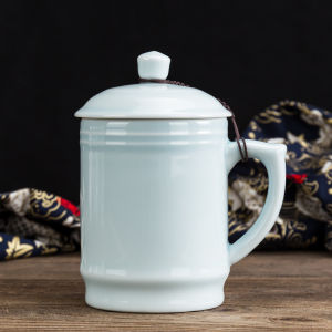 แก้วมugs ดินเผาความจุขนาดใหญ่ 1000 มล. พร้อมฝาปิด สำหรับใช้ในออฟฟิศและบ้าน แก้วน้ำขนาดใหญ่ แก้วชา แก้วกาแฟ สำหรับผู้ใหญ่