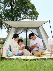 4 Person Waterproof Double Layer Tent Outdoor Automatic Camping Tent for Family Travel Beach Hiking Breathable Tent