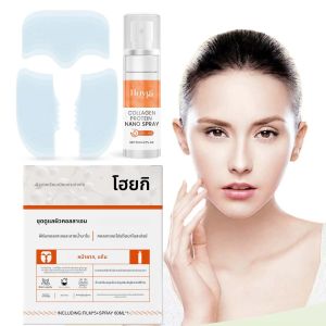 นาโนละลายน้ําได้ Collagen Face Mask เซรั่มสเปรย์ชุดริ้วรอย Repair Face FILLER เพิ่มความยืดหยุ่นผิว Brightening Skin Care Set